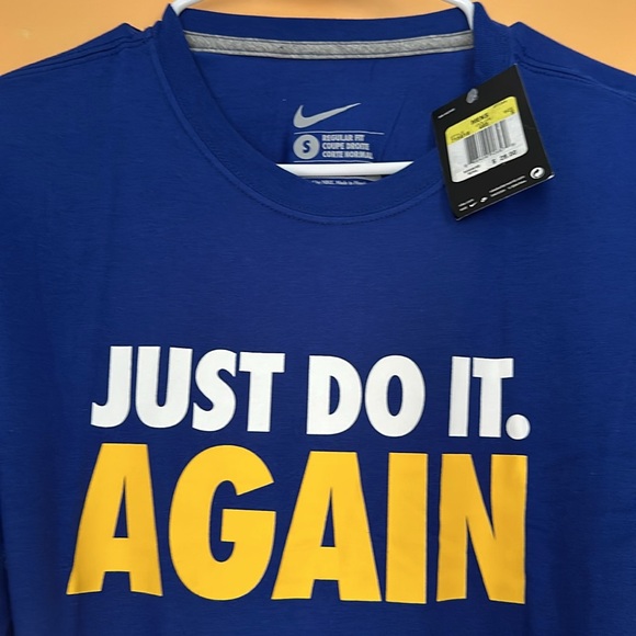 Mens Nike long sleeved tee shirt size small new with tags royal blue just do it - Picture 3 of 3